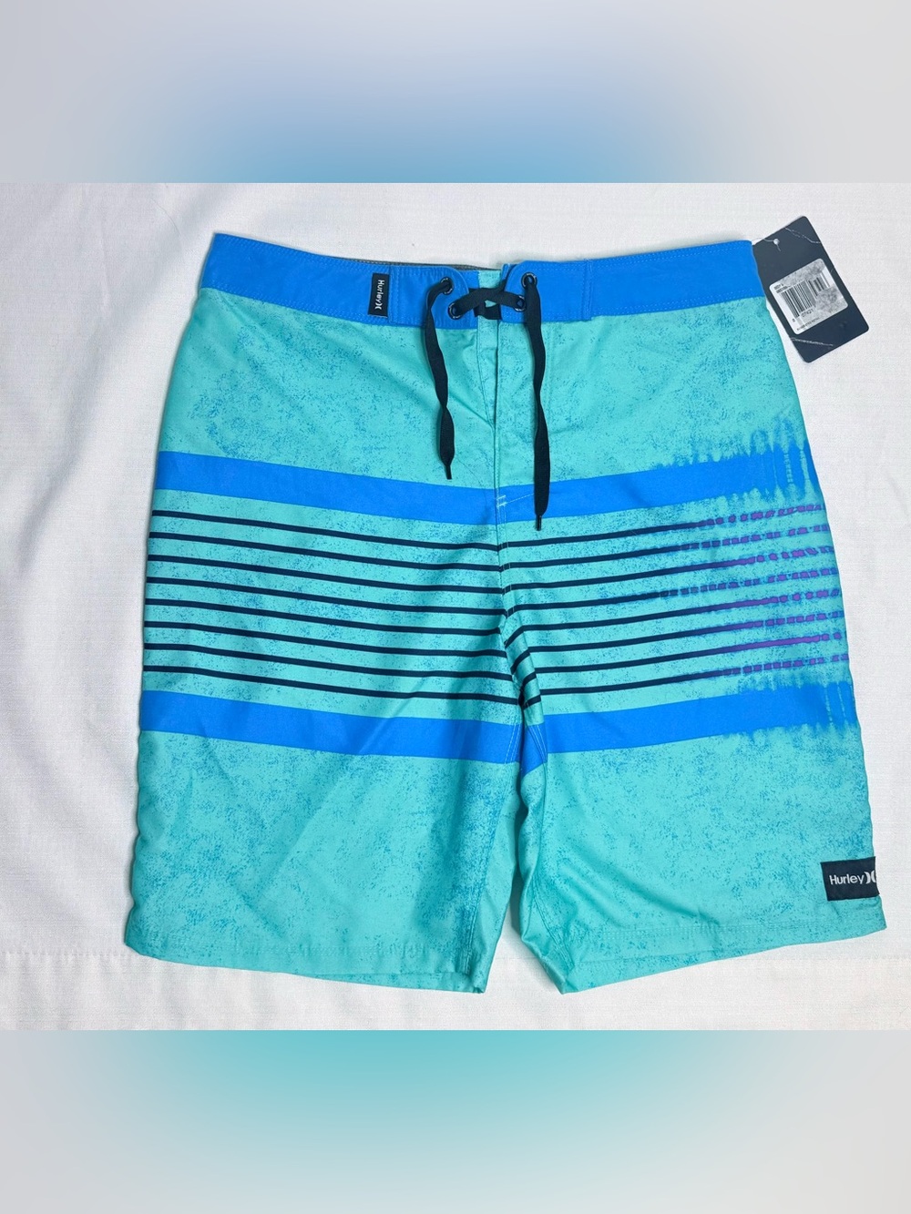 Hurley Big Boy’s Hrlb Gradient Stripe Board Shorts size 14 Blue NEW